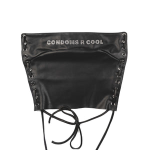 "Condoms R Cool" Leather Crop